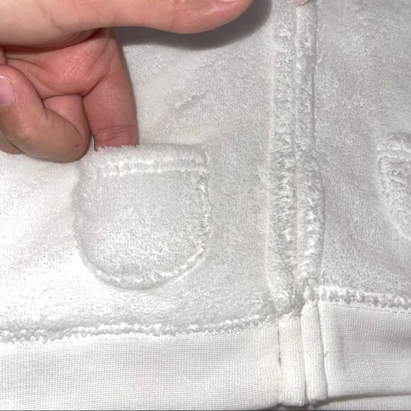 4/$25 - NWT Carter’s White Soft Fleece Hooded Full Zip Sweatshirt with Bear Ears - Picture 5 of 6